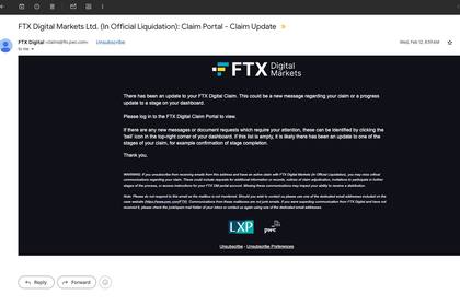 La comunicación que recibió el trader argentino