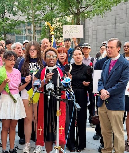La comunidad religiosa se acercó al Federal Plaza para reclamar por la liberación de la surcoreana