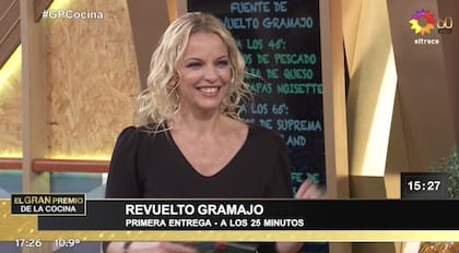 La conductora Carina Zampini escuchó atenta a Pizarro sobre sus antojos e insistió en que iba a poder comer todo el revuelto que quisiera.