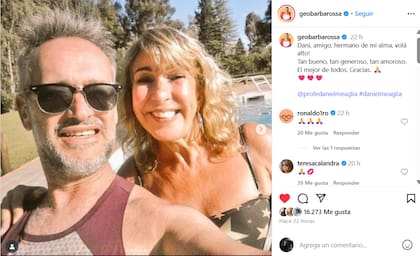 La conmovedora despedida de Georgina Barbarrosa a su amigo (Foto: Captura Instagram @geobarbarossa)