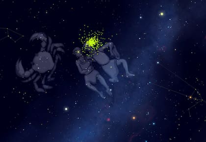 La constelación de Géminis, que se basa en el mito de Castor y Pólux