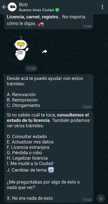 La consulta se puede hacer en cualquier momento a través de Boti, solo se necesita tener a mano el número de DNI a consultar