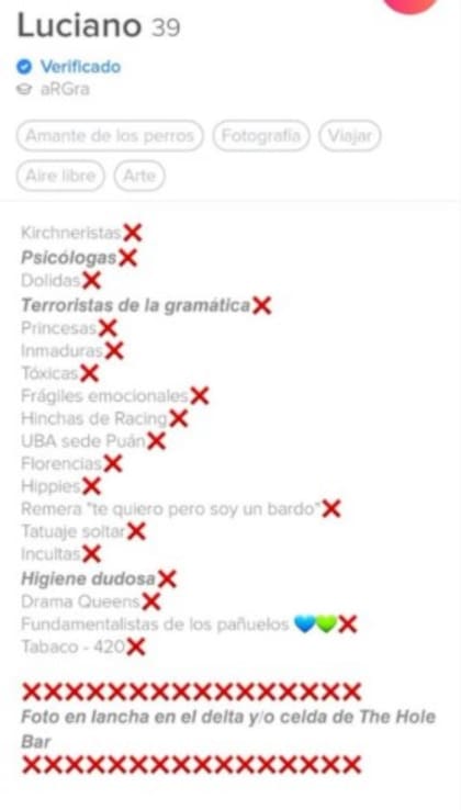 La controversial lista.