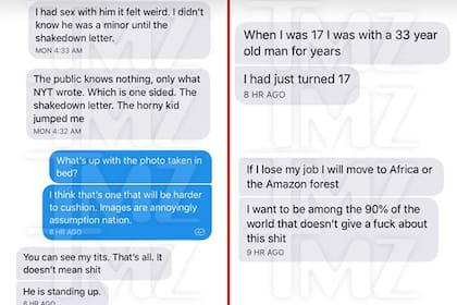 La conversación a la que accedió TMZ