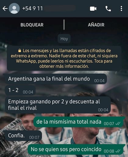 La conversación de WhatsApp que se volvió viral en las redes
Foto: captura de pantalla