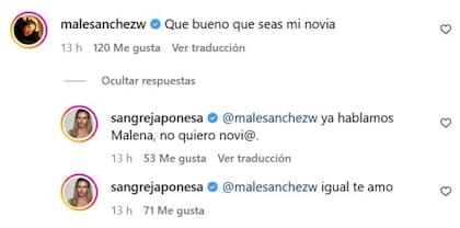 La conversación entre Malena Sánchez y la China Suárez