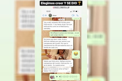 La conversación que tuvieron Ángel Di María y Jorgelina Cardoso antes de la final entre la Argentina y Francia