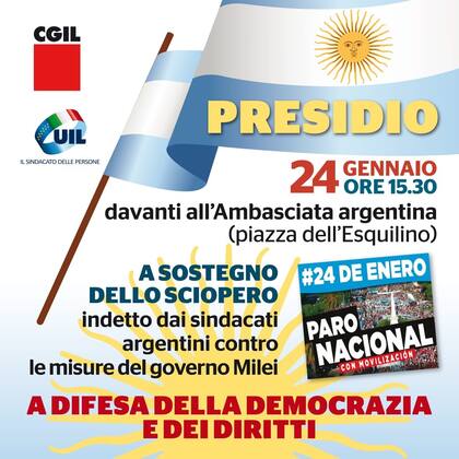 La convocatoria a movilizarse en Roma de las centrales sindicales italianas