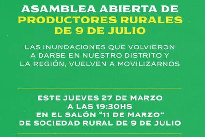 La convocatoria de los productores