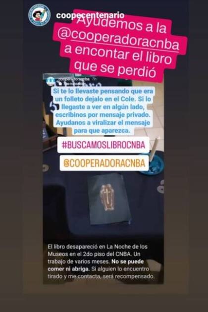 La cooperativa Amadeo Jacques del Colegio Nacional Buenos Aires quiere viralizar el caso de la desaparición del libro para que pueda ser recuperado