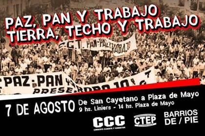 La Corriente Clasista y Combativa, CTEP y Barrios de Pie se movilizarán el domingo por San Cayetano
