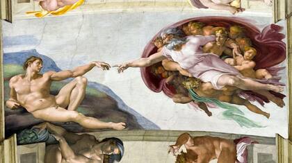 "La Creación de Adán" de Miguel Ángel en el techo de la Capilla Sixtina