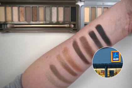 La creadora de contenidos comparó las paletas de Aldi y Urban Decay: colores casi idénticos a una fracción del precio