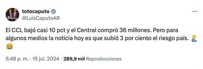 La crítica de Caputo a “algunos medios” tras la baja de los dólares financieros
