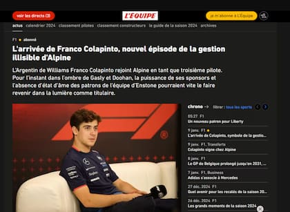 La crítica del diario francés a Colapinto