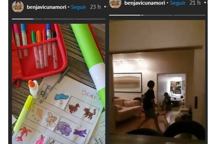 Benjamín usó sus redes para mostrar su tarde de juegos junto a los niños