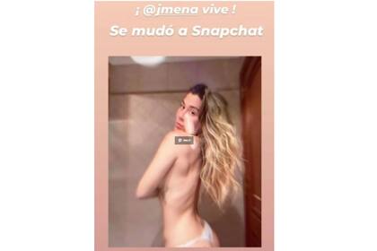 La cuenta de Instagram Chusmeteando compartió una postal de Jimena con su aparición en las redes