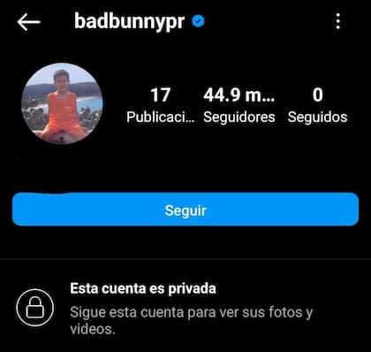 La cuenta de Instagram de Bad Bunny quedó privada pero con casi 50 millones de seguidores