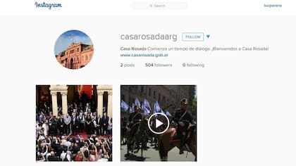La cuenta de Instagram de Casa Rosada