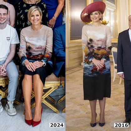La cuenta de Instagram @royalfashionpolice advirtió que la reina usó este diseño en 2016 (Foto: Instagram @royalfashionpolice)