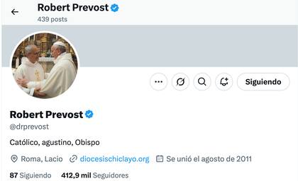 La cuenta del ahora papa León XIV en X, aparece como verificada desde mayo de este año, pero activa desde 2011