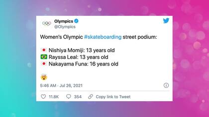 La cuenta oficial de los Juegos Olímpicos tuiteó los resultados del evento de skate callejero femenino con un emoji revelador.