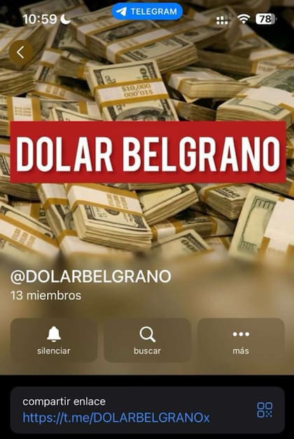 La cueva cripto investigada se hacía llamar Dólar Belgrano y tenía un canal de comunicación en Telegram