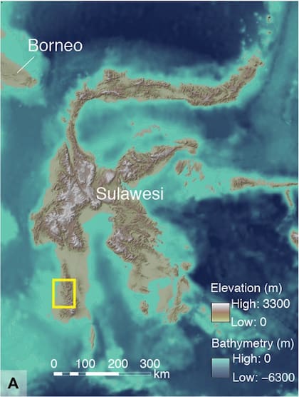 La cueva fue hallada en el sur de la isla Suwalesi, en Indonesia