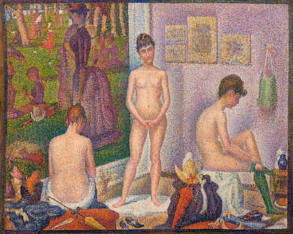 La cumbre del remate fue "Las poses", esta pieza del francés Georges Seurat, de 1888, que alcanzó la suma de US$149,240,000