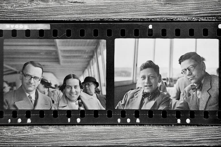 Los Cabjolsky, Helmut (padre), Hedwig y los niños Klaus y Helmut (hijo) en el barco Cap Arcona en 1937