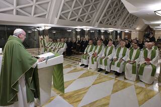 El Papa concelebró su misa matutina con la cúpula del Episcopado argentino