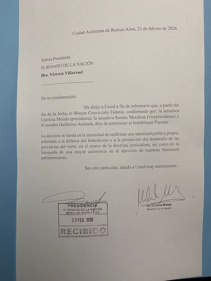 "La decisión se funda en la necesidad de reafirmar una identidad política propia", argumentaron los tres senadores que abandonaron el interbloque Popular