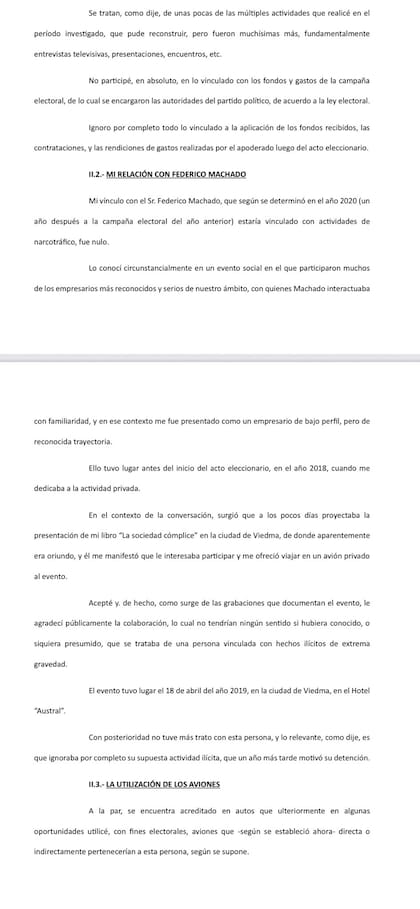 La declaración de Espert en la justicia sobre Fred Machado