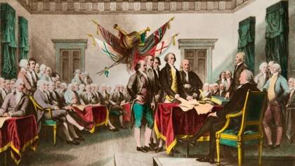 La Declaración de Independencia fue aprobada en el Congreso Continental de las 13 colonias que Gran Bretaña tenía en América del Norte.