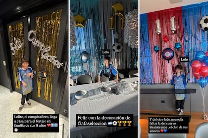 La decoración futbolera del cumpleaños de Lorenzo Tinelli