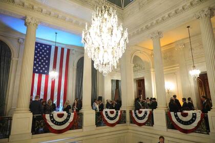 La decoración por el 4 de julio en el Palacio Bosch