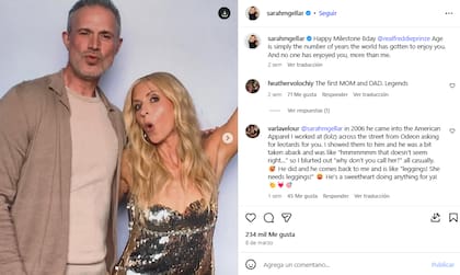 La dedicatoria de cumpleaños de Sarah a Freddie en Instagram