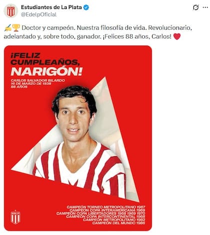 La dedicatoria de Estudiantes de La Plata