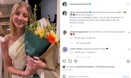 La dedicatoria de Nicole Neumann a Allegra Cubero por sus 15 años