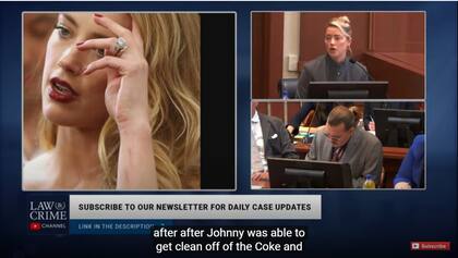 La defensa de Amber Heard compartió fotos de la actriz con heridas en los brazos y que supuestamente habrían sido durante una pelea con Johnny Depp (Crédito: CourtTV)