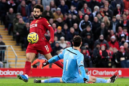 La definición de Salah, en su primer gol. Liverpool, imparable en la Premier