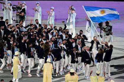 La delegación argentina, en el Olímpico de Tokio