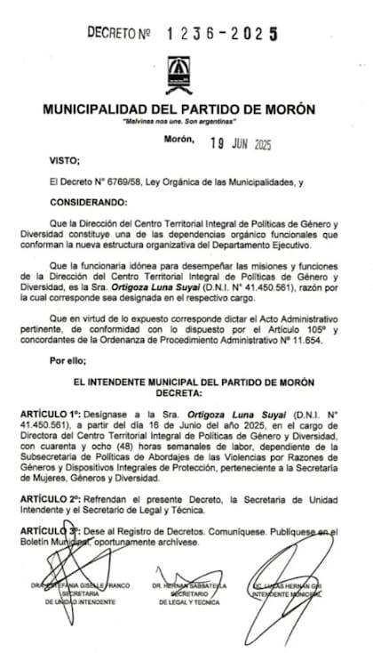 La designación de Luna Ortigoza