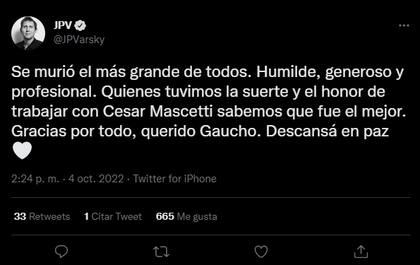 La despedida de Juan Pablo Varsky a César Mascetti