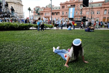 La espera para el acto de Mauricio Macri en Plaza de Mayo