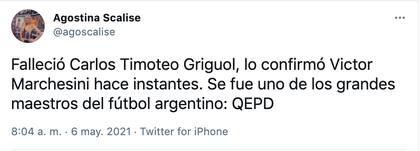 La despedida de Scalise a Griguol