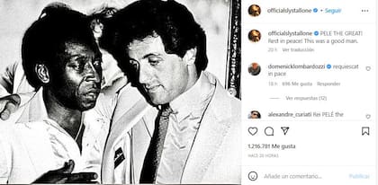 La despedida de Sylvester Stallone a Pelé
