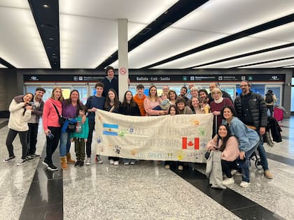 La despedida en Ezeiza.