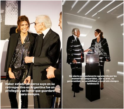 La despedida pública de Juliana Awada a Julio Le Parc