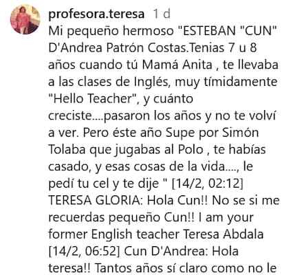 La despedida pública de quien fuera la profesora de inglés de Esteban